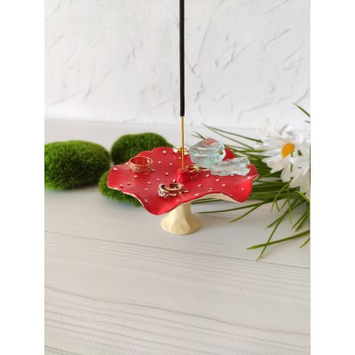 Amanita mushroom incense holder