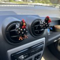 Polka dot black chicken air vent clip