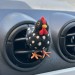 Polka dot black chicken air vent clip