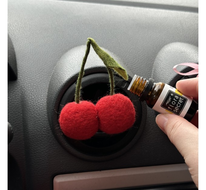 Cherries air vent clip Cherries hearts with bow air vent clip