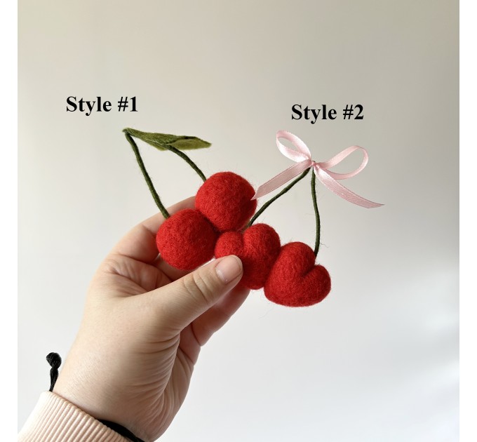 Cherries air vent clip Cherries hearts with bow air vent clip