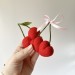 Cherries air vent clip Cherries hearts with bow air vent clip