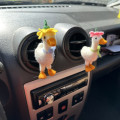 Goose with flower hat and bows air vent cliprm animal car decor