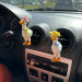 Goose with flower hat and bows air vent cliprm animal car decor
