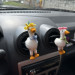 Goose with flower hat and bows air vent cliprm animal car decor