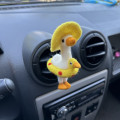 Summer goose with sun hat and yellow duck swim ring air vent clip
