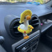 Summer goose with sun hat and yellow duck swim ring air vent clip