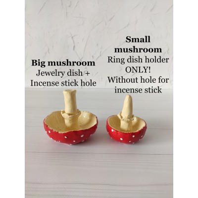 Inverted amanita mushroom incense stick holder