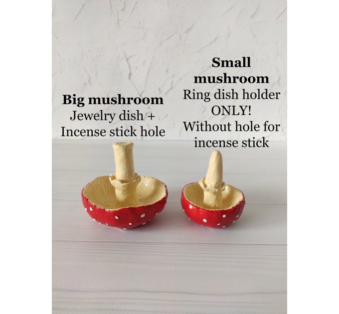 Inverted amanita mushroom incense stick holder