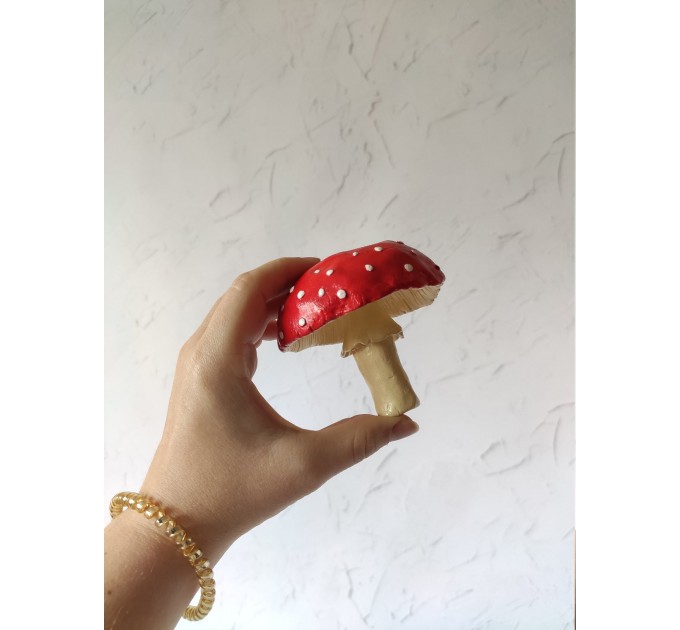 Inverted amanita mushroom incense stick holder