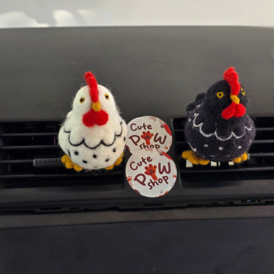 Chicken with ornaments air vent clip
