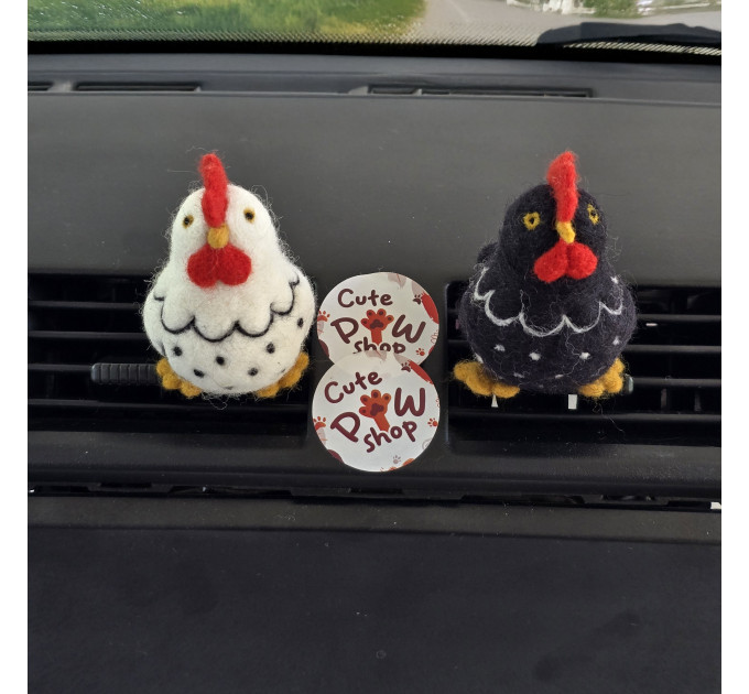 Chicken with ornaments air vent clip