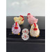 Pastel color chickens with bows and beads air vent clip