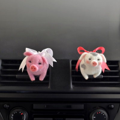 Pigs with satin bows Air Vent Clip
