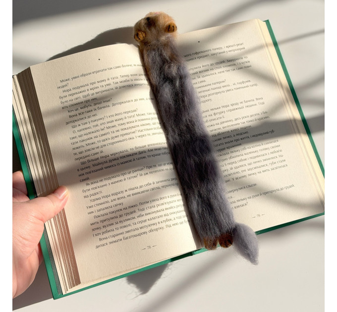 Handmade Felted Yorkie Bookmark with Bow