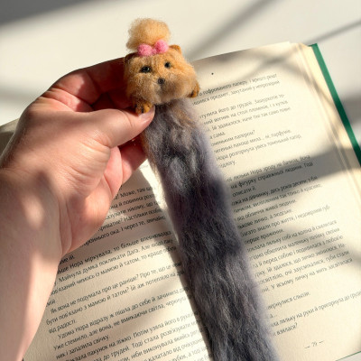 Handmade Felted Yorkie Bookmark