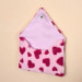 Pink Faux Fur Wall Organizer Envelope with Hearts, Soft Storage Pocket