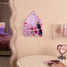 Pink Faux Fur Wall Organizer Envelope with Hearts, Soft Storage Pocket