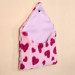 Pink Faux Fur Wall Organizer Envelope with Hearts, Soft Storage Pocket