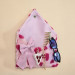 Pink Faux Fur Wall Organizer Envelope with Hearts, Soft Storage Pocket