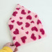 Pink Faux Fur Wall Organizer Envelope with Hearts, Soft Storage Pocket