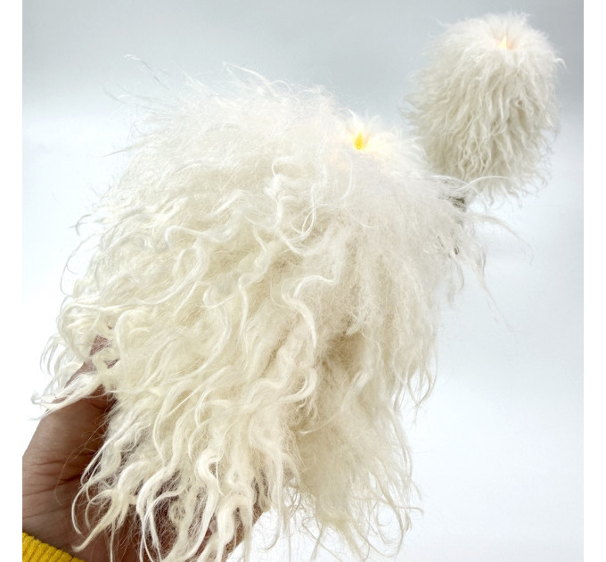 Alpaca Milk Faux Fur Pillar LED Candle