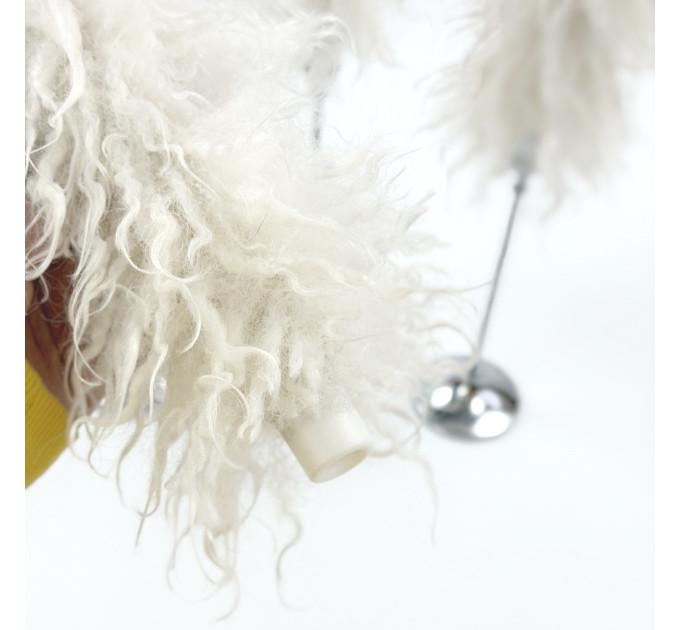 Alpaca Milk Faux Fur Taper LED Candle