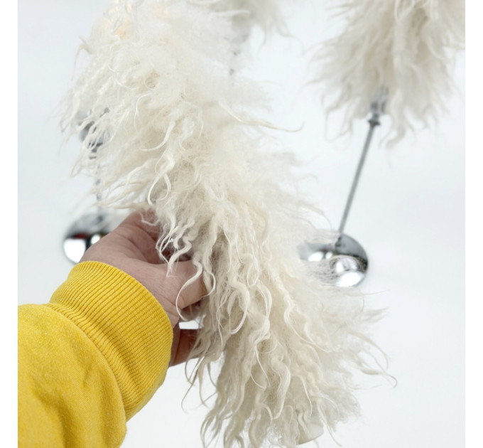 Alpaca Milk Faux Fur Taper LED Candle