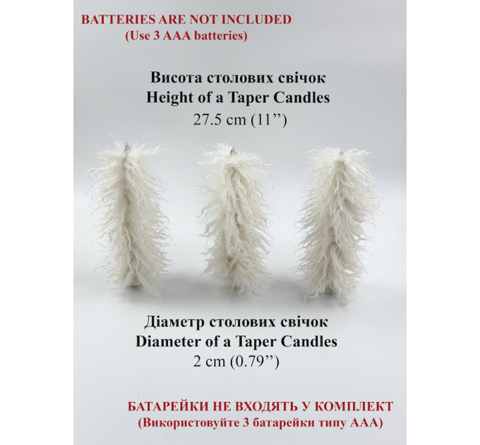 Alpaca Milk Faux Fur Taper LED Candle