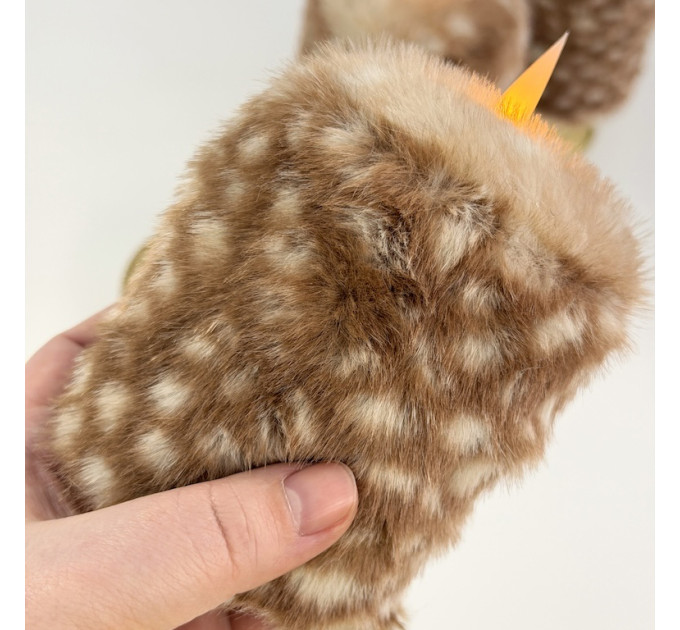 Bambi Deer Spotted Faux Fur Pillar LED Candle