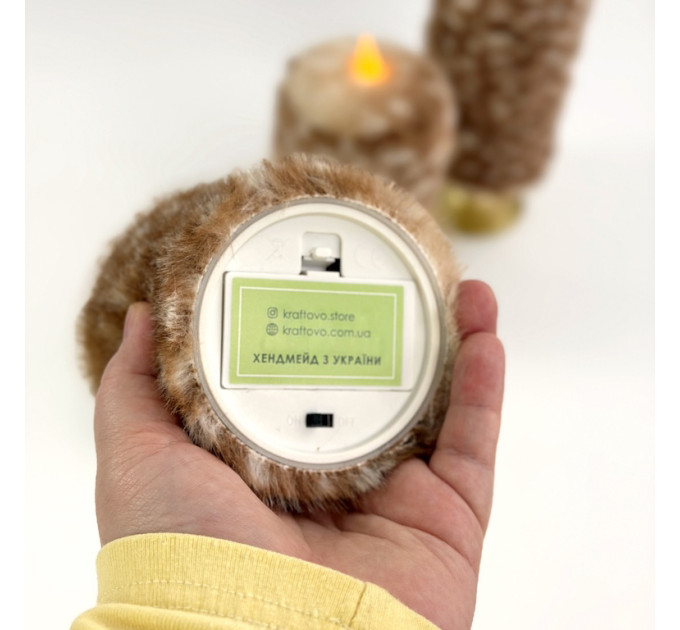 Bambi Deer Spotted Faux Fur Pillar LED Candle