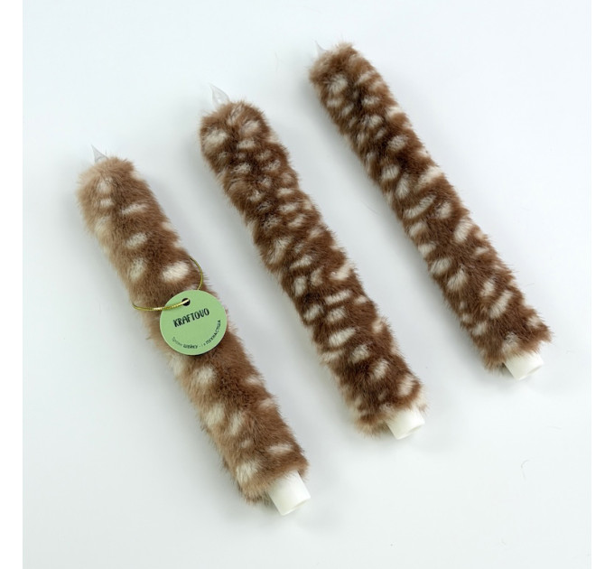 Bambi Deer Spotted Faux Fur Taper LED Candle