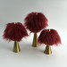 Burgundy Furry LED Pillar Candle — Funky