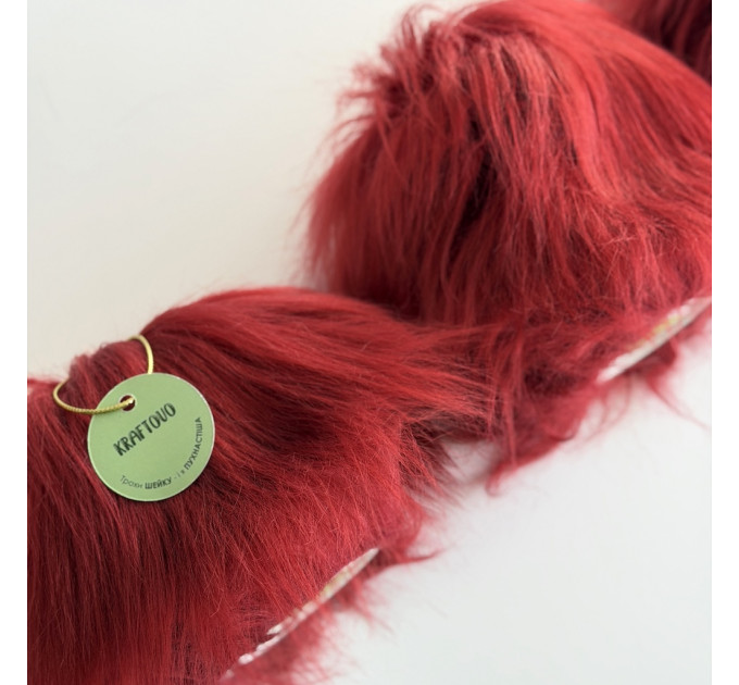 Burgundy Furry LED Pillar Candle — Funky