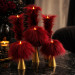 Burgundy Furry LED Pillar Candle — Funky