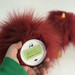 Burgundy Furry LED Pillar Candle — Funky
