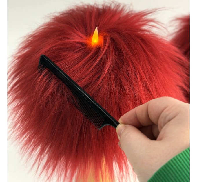 Burgundy Furry LED Pillar Candle — Funky