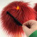 Burgundy Furry LED Pillar Candle — Funky