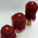 Burgundy Furry LED Pillar Candle — Luxury