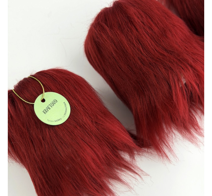 Burgundy Furry LED Pillar Candle — Luxury