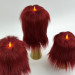 Burgundy Furry LED Pillar Candle — Luxury