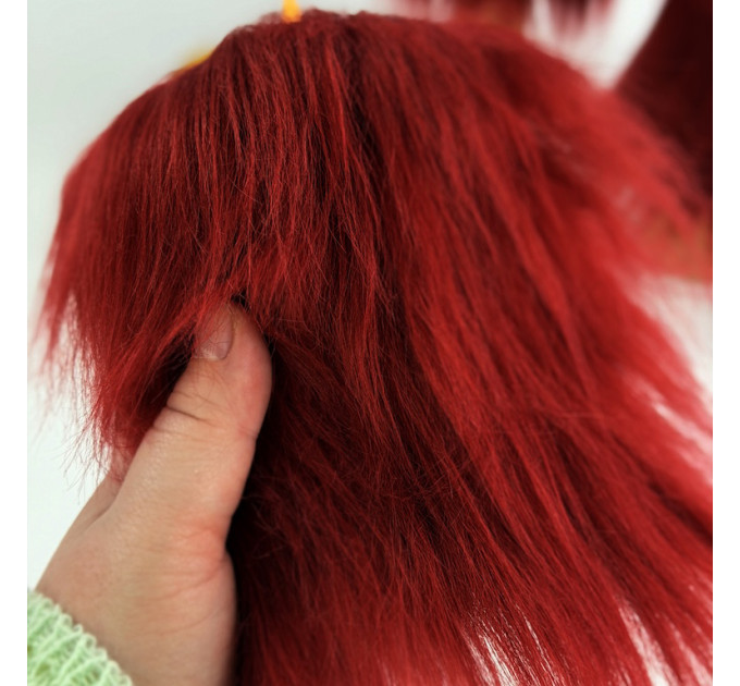 Burgundy Furry LED Pillar Candle — Luxury