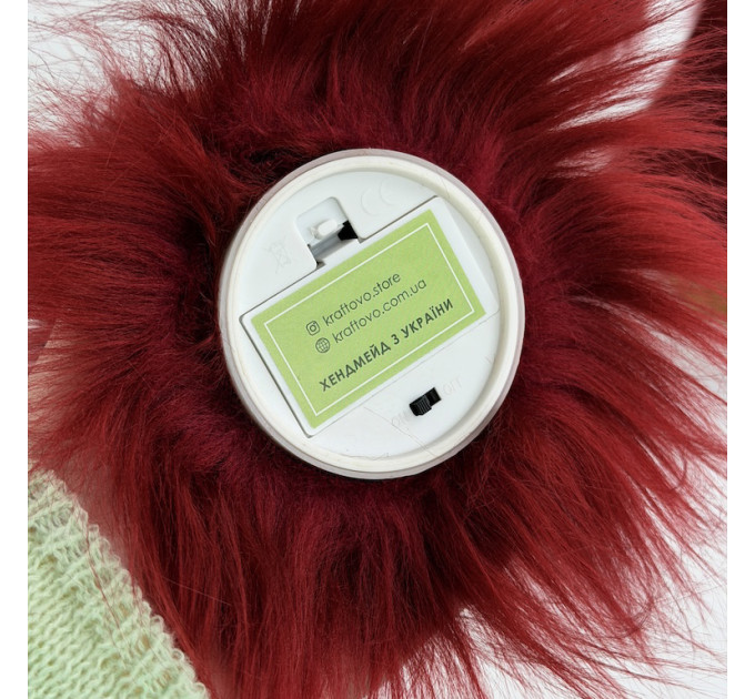 Burgundy Furry LED Pillar Candle — Luxury