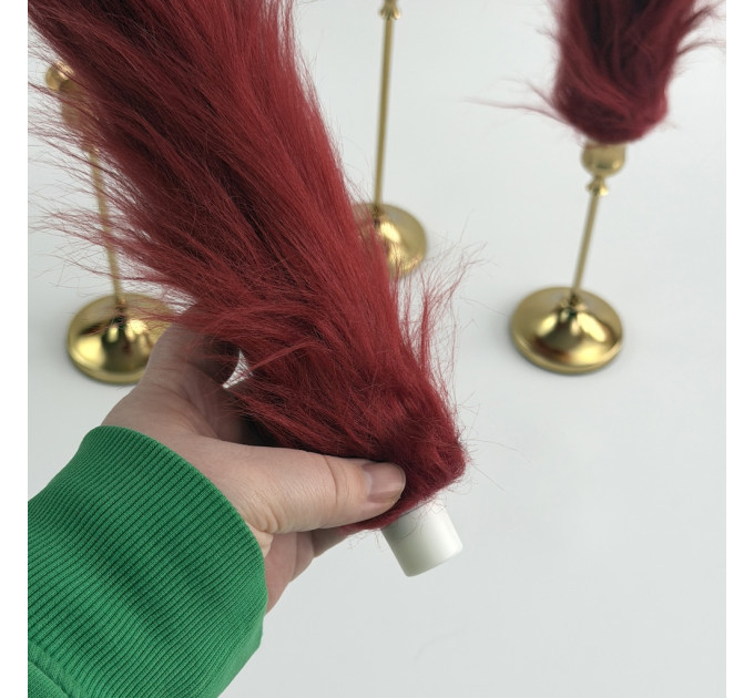 Burgundy Furry LED Taper Candle — Funky