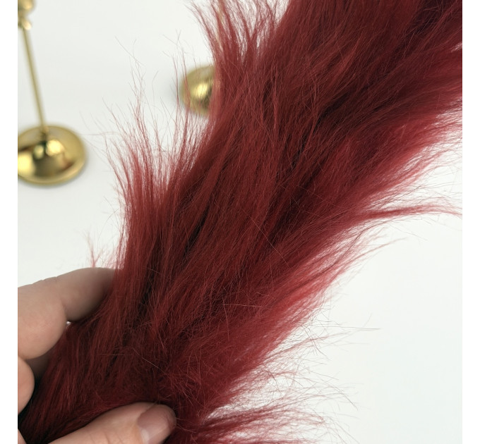 Burgundy Furry LED Taper Candle — Funky