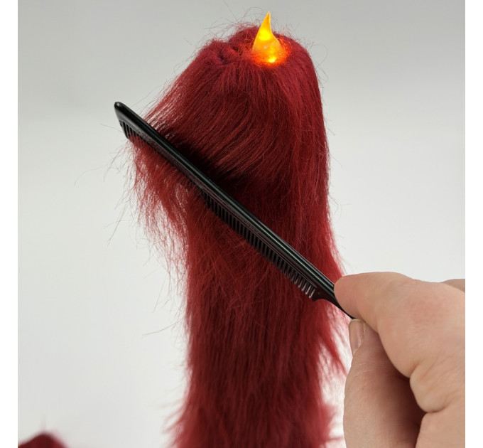 Burgundy Furry LED Taper Candle — Luxury