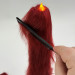 Burgundy Furry LED Taper Candle — Luxury