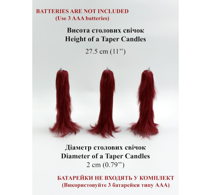 Burgundy Furry LED Taper Candle — Luxury
