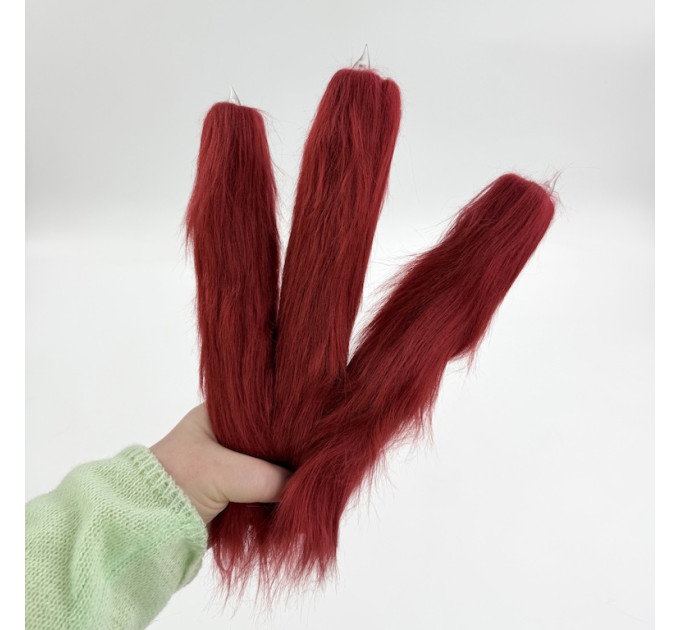 Burgundy Furry LED Taper Candle — Luxury