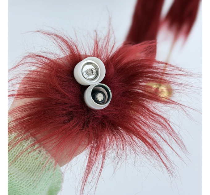 Burgundy Furry LED Taper Candle — Luxury